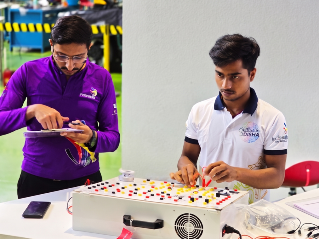 Ohm-BOX was used as an evaluation module in the India Skills Competition 2026 as a testing module, where participants built circuits and were evaluated based on their performance. The system effectively helped differentiate the caliber of students by assessing their practical skills and troubleshooting abilities.